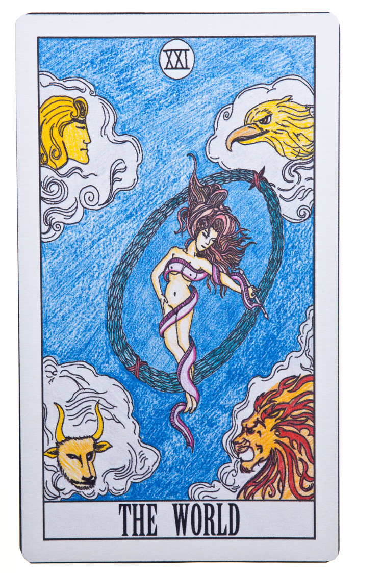 The World tarot card on Isolate Background